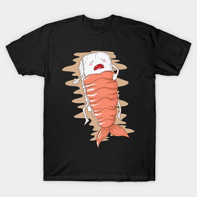 Sushi rice sleeping under shrimp T-Shirt by dieEinsteiger